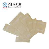 Pochette plate en kraft, sac à trois soudures latérales, emballage biodégradable, ensemble d'articles de toilette écologiques pour hôtels, fabricant