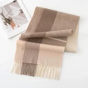 Bufanda Cálida de Lana 100% de Alta Calidad para Invierno, Diseño a Cuadros, para Hombre y Mujer, Pashmina de Cachemira de Oveja, YHK0021 - Product Image 4