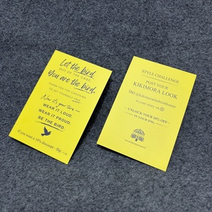 Tarjeta <span class=keywords><strong>de</strong></span> Agradecimiento Personalizada <span class=keywords><strong>de</strong></span> Doble Cara en Papel Recubierto Amarillo Brillante para Redes Sociales <span class=keywords><strong>de</strong></span> Marca <span class=keywords><strong>de</strong></span> Moda - Product Image 3