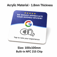 Support de paiement NFC215 personnalisé en acrylique/PVC avec code QR, étiquette NFC, résistant à l'eau/aux intempéries, pour avis de table, idéal pour les hôtels