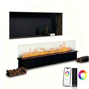 Chimenea de Vapor de Agua 3D con Cambio de Color RGB, Llama Artificial Lineal con Luz Multicolor para Decoración Moderna del Hogar - Product Image 2
