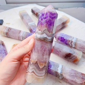 High Quality Crystal Obelisk Point Spiritual Healing Product Polished Amethyst Crazy Lace Agate Tower for Home Decoration
