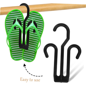 Wardrobe Clothing Organizer Eco-friendly PP <b>Plastic</b> Durable Multifunction Double Tier <b>Hook</b> Type Shoes Hanger Rack Sandals - Product Image 5