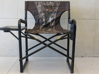 Haute qualité en plein air Camouflage chasse pêche chaise de voyage cadre en acier Deluxe sport Camo directeur chaise avec Table d'appoint