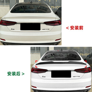 Audi A5 F5 <b>Rear</b> <b>Spoiler</b> Carbon Fiber Texture Ducktail Trunk Wing 2017-24 - Product Image 4