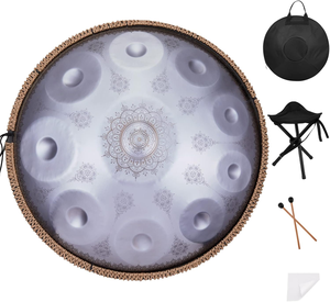 Tambour à langue en acier Mandala <span class=keywords><strong>de</strong></span> 22 pouces à 10 notes, <span class=keywords><strong>instrument</strong></span> Handpan pour la guérison sonore et la musicothérapie, directement <span class=keywords><strong>de</strong></span> l'usine - Product Image 5