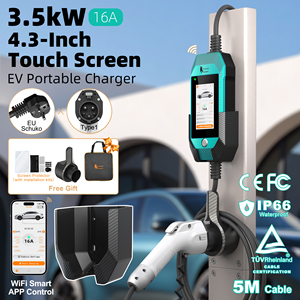Cargador Feyree de 3.5kW Tipo 1, Nivel 1, para Vehículos Eléctricos, 16A, Portátil, con Actualizaciones OTA por APP y Pantalla Táctil de 4.3 Pulgadas - Product Image 1