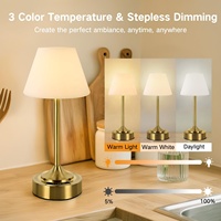 Lampe de table LED sans fil rechargeable DC étanche IP54, simple, protectrice des yeux, réglable, à commande tactile, batterie 4000 mAh, flexible