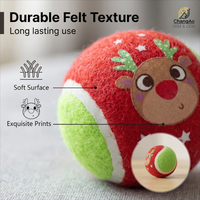 Lot de 3 balles de tennis en caoutchouc pour chien, durables, rebondissantes, jouet interactif d'entraînement pour chiens de petite et moyenne taille, cadeau de Noël, vente en gros OEM