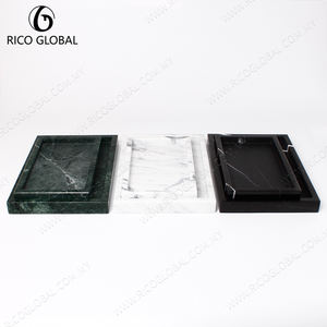 Bandejas decorativas de baño de mármol de estilo nórdico 2025 accesorios de piedra marrón y jaboneras - Product Image 5