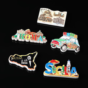 Aimant <span class=keywords><strong>de</strong></span> réfrigérateur 3D en résine personnalisé OEM/ODM, thème <span class=keywords><strong>Rome</strong></span> Italie, pour cadeaux <span class=keywords><strong>de</strong></span> voyage et décoration intérieure - Product Image 1