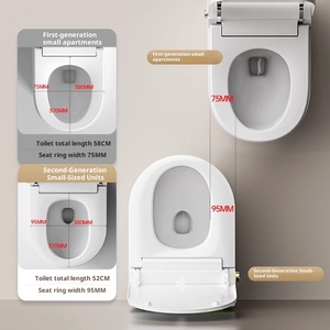 WC monobloc en céramique de haute qualité, 520 mm, compact, sans bride, à chasse directe - Product Image 3