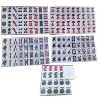 Tuiles de Mahjong sur mesure à thème dessin animé, style jade en mélamine, avec emballage en boîte PVC colorée pour les jeux d'échecs et de cartes