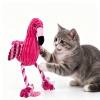 Jouet en peluche couineur flamant rose personnalisé pour chien, jouet à mâcher pour animaux de compagnie, vente en gros