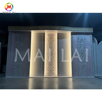 Panneau LED lumineux en PVC acrylique 3D sculpté, support de toile de fond de scène de mariage, taille personnalisée, directement de l'usine, pour banquets d'hôtel