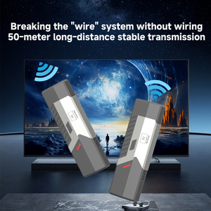 Trasmettitore e Ricevitore <span class=keywords><strong>Video</strong></span> Wireless Portatile in Metallo Full HD 1080P 50M per Proiettori da Riunione, Splitter e Convertitori Pass-Through - Product Image 3