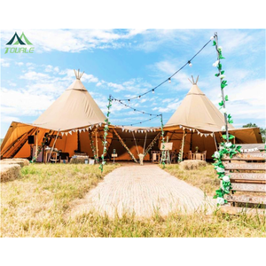 Tente de glamping tipi indienne 10x10m, <span class=keywords><strong>prix</strong></span> usine, pour mariage <span class=keywords><strong>en</strong></span> plein air, fête, camping, tente indienne <span class=keywords><strong>en</strong></span> toile - Product Image 2