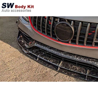 Diffuseur de becquet de pare-chocs avant en fibre de carbone forgé pour Mercedes-Benz Classe C W205 C63 Nouveau