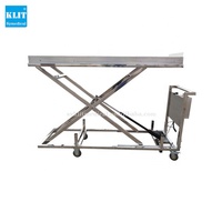 Chariot hydraulique pour le transport de bacs mortuaires, argenté, capacité 1 corps, designs personnalisables