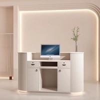Comptoir de réception blanc moderne avec comptoir de caisse durable à prix économique pour salons de beauté, bureaux, hôtels, gymnases, hôpitaux
