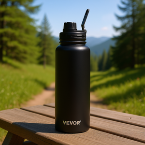 Bouteille d'eau isotherme en acier inoxydable DB 40 oz avec couvercle à large ouverture pour la randonnée, le camping, les adultes, noire - Product Image 2
