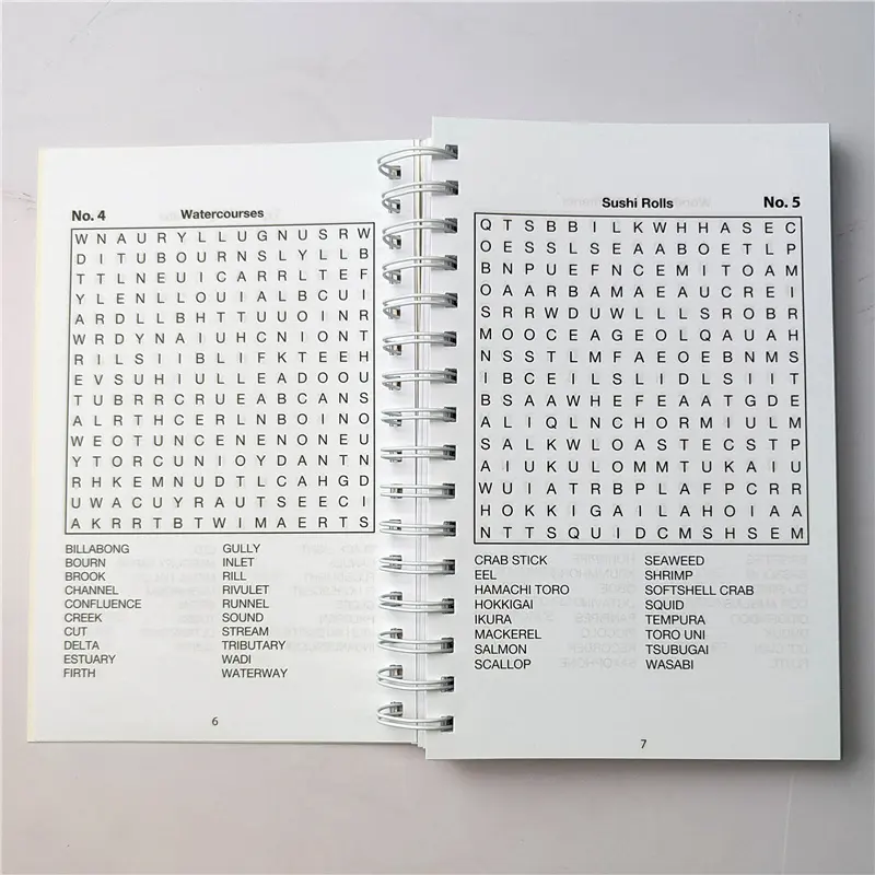 Puzzle 3d en spirale avec impression personnalisée et logo, cahier de recherche de mots