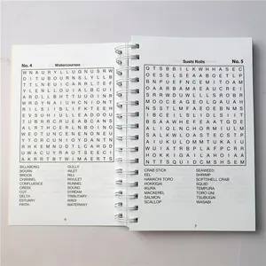 Livros de quebra-cabeças espiral da pesquisa da palavra do encadernação com impressão personalizada e logotipo