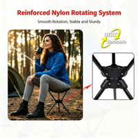 Tabouret pliant rotatif à 360° °   Tabouret de camping pivotant ultra léger 720g, siège trépied, hauteur 40cm, Oxford 600D, pieds antidérapants