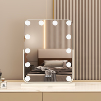 Miroir de maquillage de table avec 14 ampoules à gradateur tactile 10X Miroir Spiegel grossissant Espejo avec lumière LED