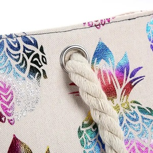 Bolsa de Compras de Playa Personalizada con Logotipo, Grande, Impresa, Ecológica, Reciclada, Reutilizable, Duradera, Sublimada, de Lona de Algodón - Product Image 3