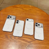 Coque de téléphone transparente en PC rigide avec recharge sans fil pour iPhone 17 Pro Max, coque de téléphone magnétique antichoc pour iPhone 12 13 14 15 16 17