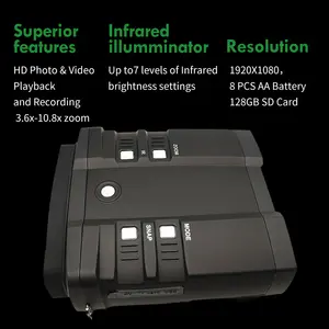 Binoculares de visión nocturna infrarroja Digital para adultos, imagen HD, vídeo 1080P, pantalla LCD TFT de 2,8 pulgadas, con tarjeta Micro SD de 32 GB
