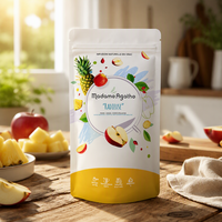 Sachet d'emballage plastique refermable givré personnalisé avec logo imprimé pour fruits et tisanes
