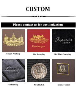 Biểu Tượng Tùy Chỉnh Sang Trọng Màu Tím Đỏ Đen Vàng PU Da Hộp Rượu Vang Đỏ Gỗ Hộp Đôi Chai Rượu Vang Da Hộp Với Bộ Rượu Vang - Product Image 6