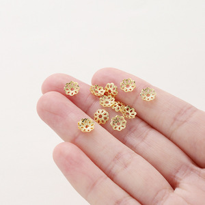 Camellia Pattern Gold Plated Bracelet <b>Spacer</b> 6mm Aperture 1.5mm DIY Jewelry Findings Earring Accessories - Product Image 3