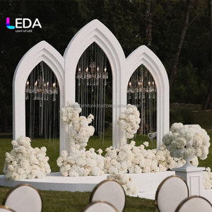 Arco de Fondo Metálico para Eventos y Bodas, Diseño Nuevo de LEDA, Color Blanco, para Decoración de Fiestas - Product Image 1