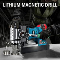 Kit de perceuse magnétique sans balais 20V avec batterie lithium 4.0Ah, machine de perçage industrielle portable sur base, OEM