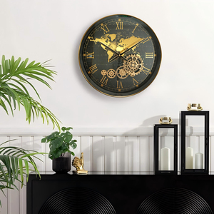 Stile moderno di lusso <span class=keywords><strong>50</strong></span> <span class=keywords><strong>cm</strong></span> industriale ingranaggio mobile meccanico orologio <span class=keywords><strong>da</strong></span> <span class=keywords><strong>parete</strong></span> di qualità Premium nero ago di ferro Design soggiorno - Product Image 2