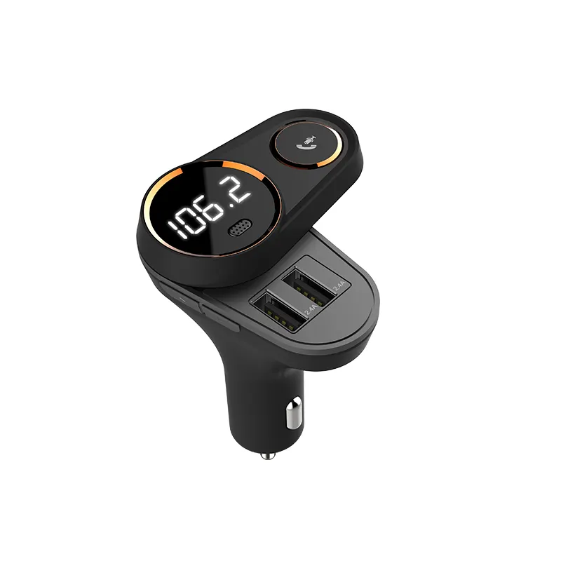 Bluetooth Trasmettitore FM per Auto, (di Rotazione di Progettazione) senza fili di Bluetooth FM Radio Adapter Kit Per Auto con Le Chiamate in Vivavoce, 5 v/2.4A