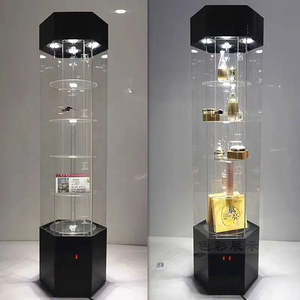 Acrylic LED Lockable Watch <strong>Display</strong> <strong>Case</strong> Cosmetic Jewelry Rotating <strong>Display</strong> Cabinet For Retail - Product Image 1