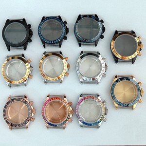 Accessoires <span class=keywords><strong>pour</strong></span> boîtier de montre, 39 mm, acier inoxydable, lunette en céramique, fond de boîtier solide, verre plat, compatible VK63, quartz à trois aiguilles - Product Image 1