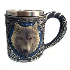 Wolf Head 3D Resin Stainless Steel Mug Cartoon Animal Design Gift <b>Cup</b> for Advertising & PromotionTrendy Drinking <b>Cup</b> - Product Image 3