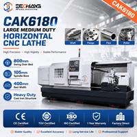 Tour CNC horizontal robuste DECHANG CAK6180 avec commande GSK, alésage de broche 105 mm pour l'usinage d'arbre, de tuyau et de bride