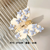 DOWELL Accessoires pour cheveux faits à la main 9 cm, Pince à cheveux papillon en acétate doux, Trèfle à quatre feuilles, Décoration capillaire pour filles