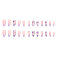 Fournisseurs d'ongles en diamant de ballerine française, ongles artificiels, ongles de cercueil longs, à presser