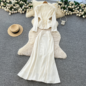 Plus Size Casual 2 Piece Set for Women V-Neck Top And High Waist Slim Suit American <strong>Clothing</strong> Wholesale - Product Image 4