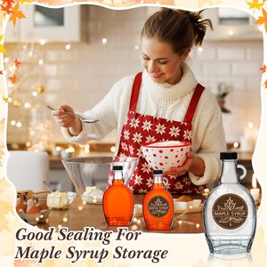 Bouteilles de <span class=keywords><strong>sirop</strong></span> <span class=keywords><strong>d</strong></span>'<span class=keywords><strong>érable</strong></span> en verre Bouteilles en verre réutilisables transparentes de 5 oz Bocaux de <span class=keywords><strong>sirop</strong></span> <span class=keywords><strong>d</strong></span>'<span class=keywords><strong>érable</strong></span> Conteneur pour cadeau de jus de lait avec couvercles Poignée à boucle - Product Image 5