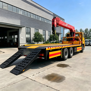 Camion de dépannage à plateau plat Shacman 6x4 avec grue Sany Palfinger, camion de sauvetage routier 320HP avec <span class=keywords><strong>rampe</strong></span> hydraulique - Product Image 3