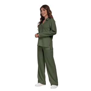 Moda yumuşak rahat 2 adet pijama seti kadınlar uzun kollu boy salonu giymek - Product Image 3