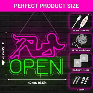 Open LED neon indoor hanging ambient light bar restaurant club shop <b>sign</b> wall decoration light entrance indicator light 5v 12v - Product Image 2